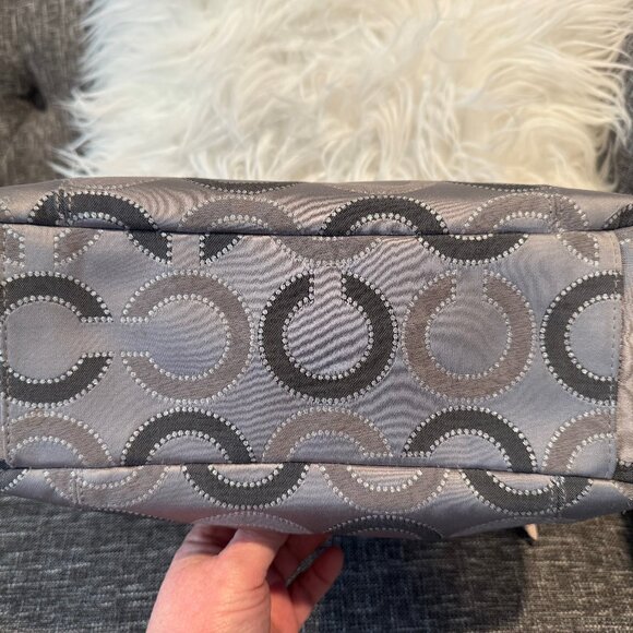 Coach Signature Hobo Bag J1373-29124E Gray Silver Shiny Hangtag - Picture 8 of 15